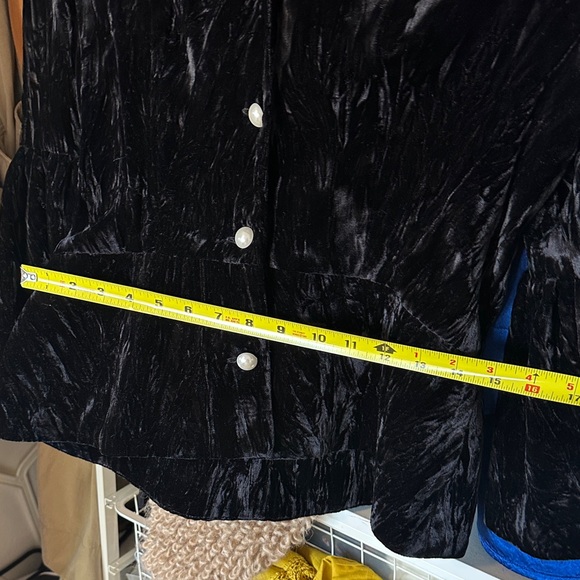 Batsheva Jerri Jacket in Black Crushed Velvet - Picture 7 of 7